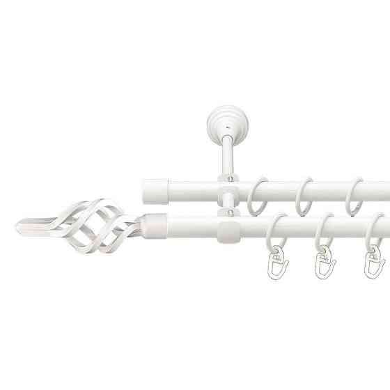 Карниз Orvit Ажур Мала металевий дворядний відкритий гладка труба кільце металеве Арктіс 16\16 мм 300 см Львов