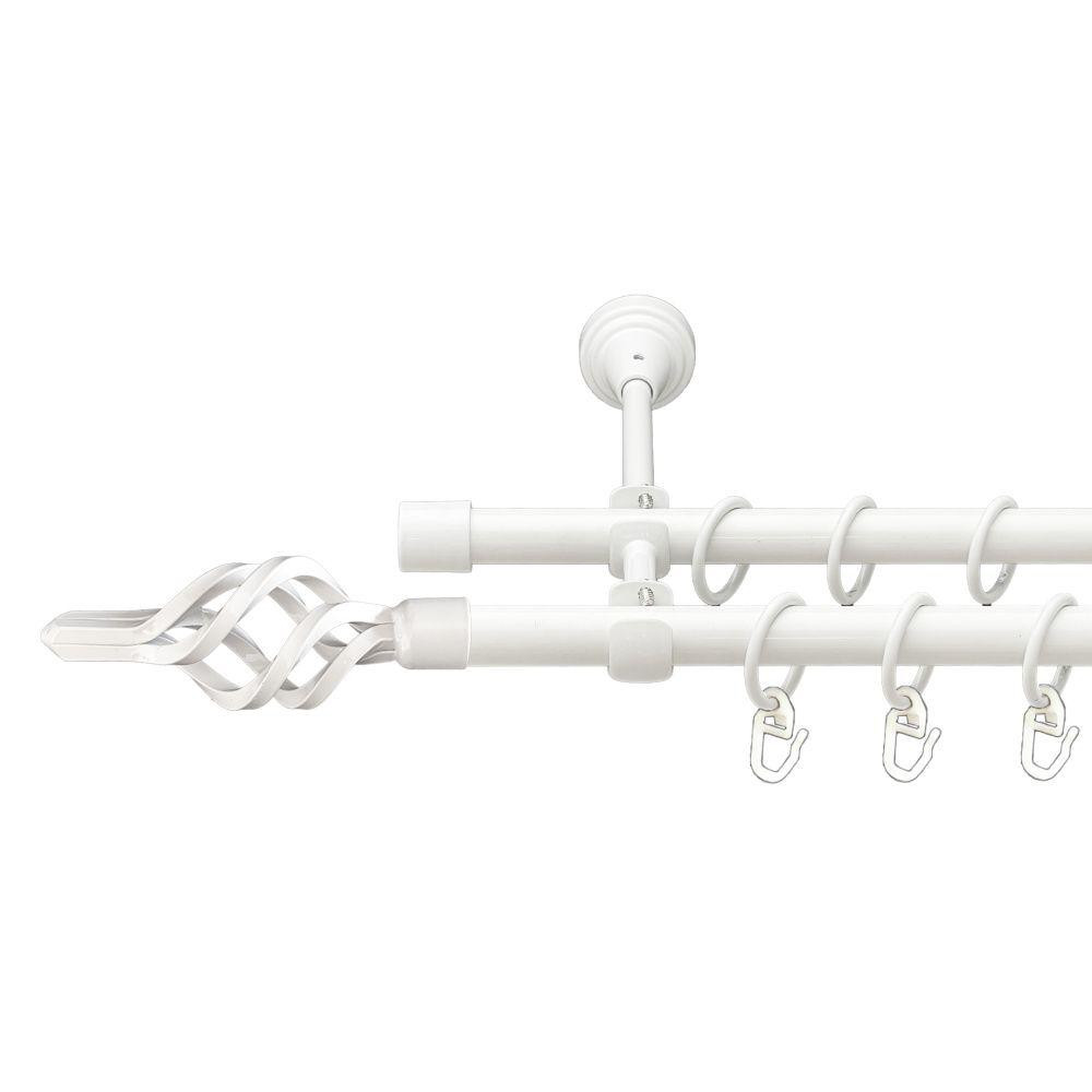 Карниз Orvit Ажур Мала металевий дворядний відкритий гладка труба кільце металеве Арктіс 16\16 мм 300 см Львов - изображение 1