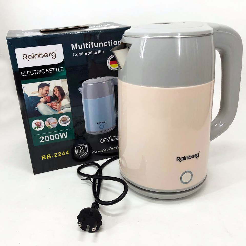 Хороший электрический чайник Rainberg RB-2244 2000 Вт 2 л, Электрочайник удобный, Бесшумный чайник VW-73 Львов - изображение 2