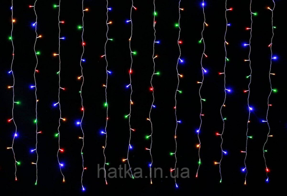 Гирлянда-штора LED VALESO 144 RGB 3х2 м 8 режимов Прозрачный провод LKS5053 Киев - изображение 1
