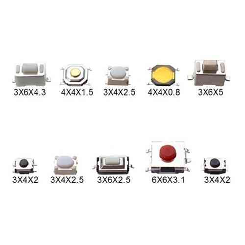 Кнопка тактова, мікрік 250шт, 10 видів SMD, набір Вінниця