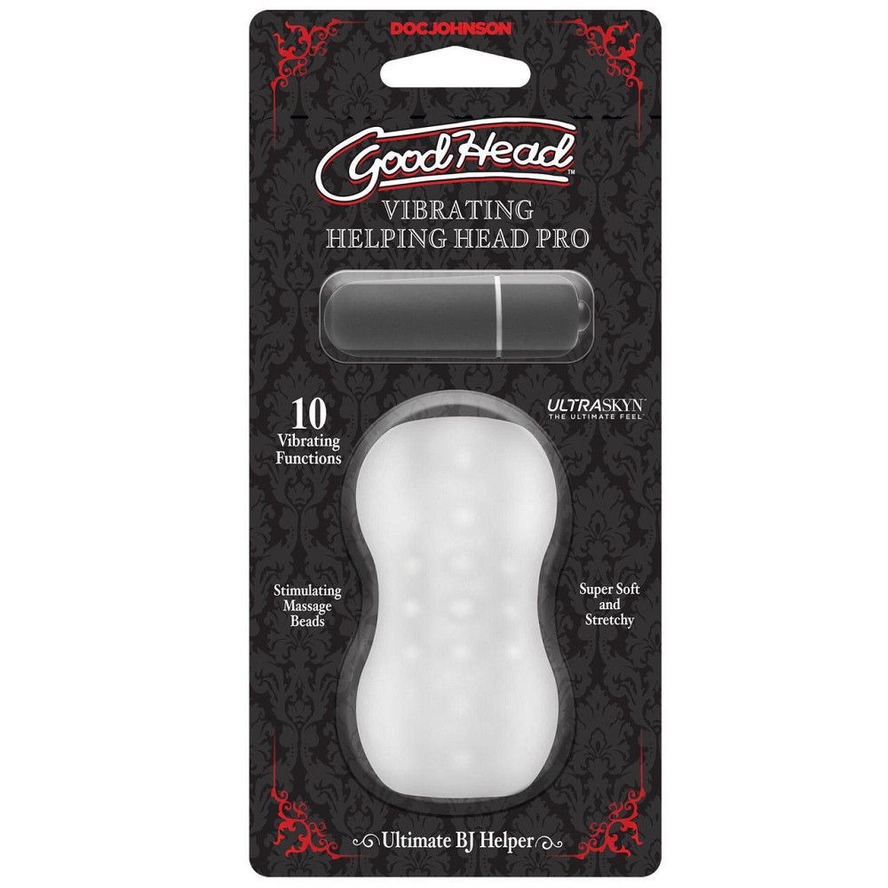 Мастурбатор з віброкулею Doc Johnson GoodHead – Vibrating Helping Head Pro – Frost Sex Aura Київ - фото 2