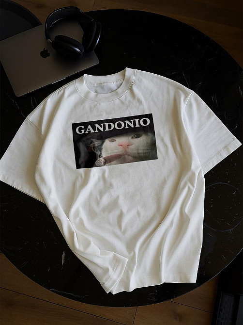 Футболка з котом «GANDONIO» M, Чорний Чернівці - фото 1