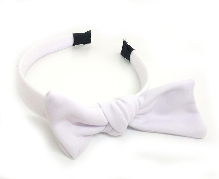 Обруч для волосся з бантом білий Київ - фото 1