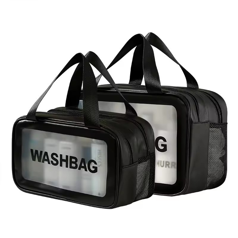 Комплет косметичек 2 шт в ванную комнату на 2 отделения, черные Каменец-Подольский - изображение 8