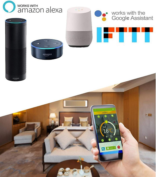 Розумний сенсорний WiFi термостат BecaSmart BHT-8000GA/GB 16A — Програмований регулятор температури для електричної теплої підлоги Київ - фото 5