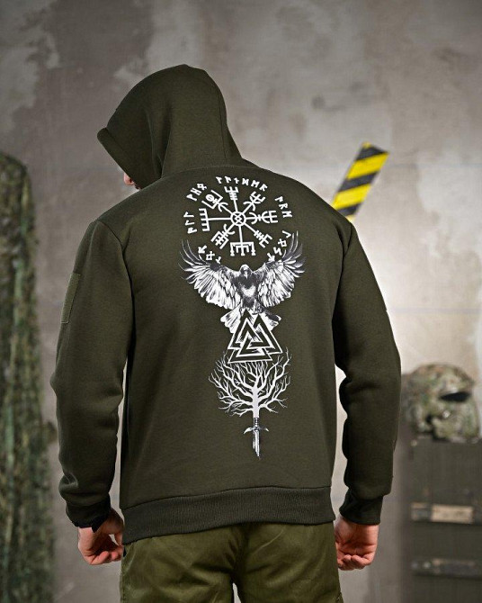 Милитари худи на флисе GENESIS Voron oliva ПП8138 Одеса - фото 1