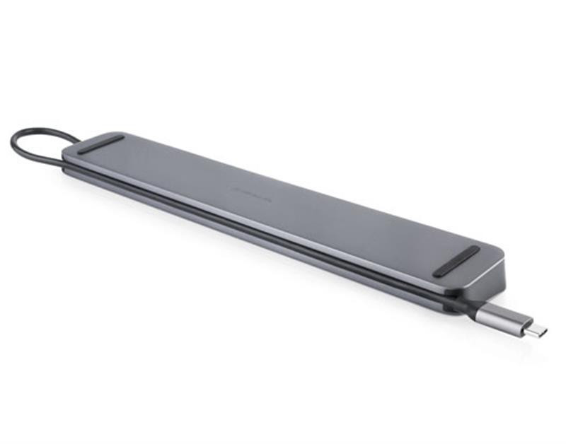 Концентратор REAL-EL CQ-1000 USB3.0х3/USB-C/HDMI/VGA/RJ45/SD/TF/3.5mm audio, 0.4m, Space Grey Сірий Харків - фото 3
