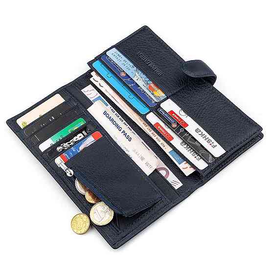 Мужской купюрник ST Leather 18365 (ST147) кожаный Синий Киев