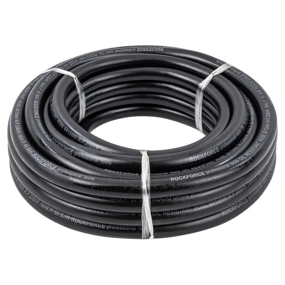 Шланг гумовий армований маслостійкий 8мм х 15мм х 10м Rockforce RF-AHC-55/7B Одеса - фото 1