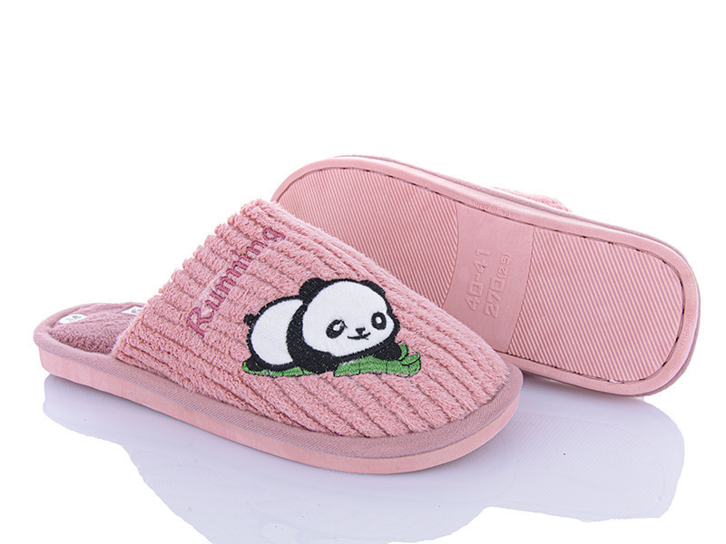 Тапочки закрытые женские с Пандой мягкие теплые розов Одесса - изображение 8