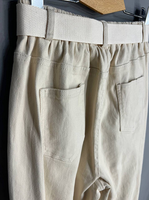 Джинси жіночі A-N 25072 MOM банани талія на резинці з ременем молочні, молочний, L, L, 85 см, 112 см Київ - фото 19