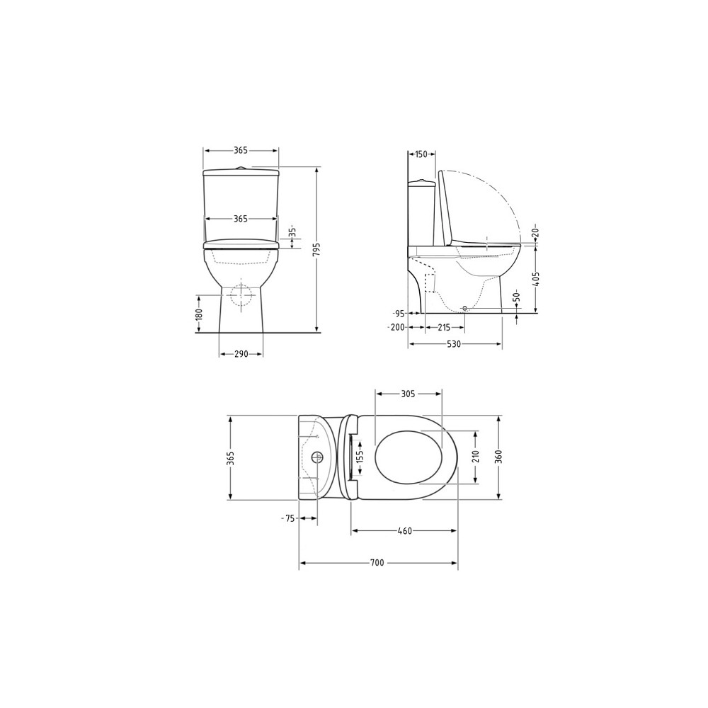 Унітаз-моноблок підлоговий Qtap Kolibri Ultra Quiet безобідковий із сидінням Soft-close WHITE QT10226380W Київ - фото 14