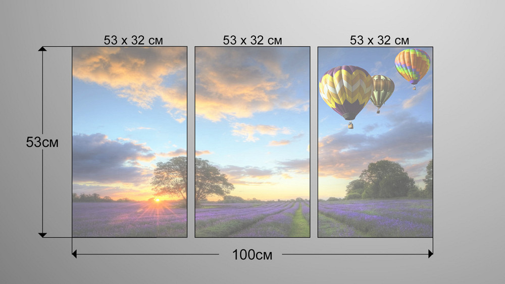 Модульна картина Природа Повітряна Куля Art-30_3А Київ - фото 3