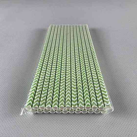 Соломка трубочка паперова Ø 5 мм 20 см "Ялинка" зелена 25 шт (1 пачка) Харків