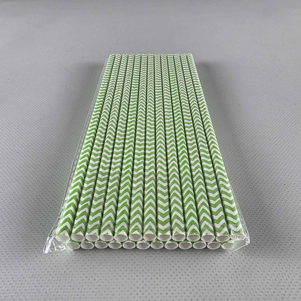 Соломка трубочка паперова Ø 5 мм 20 см "Ялинка" зелена 25 шт (1 пачка) Харків - фото 2