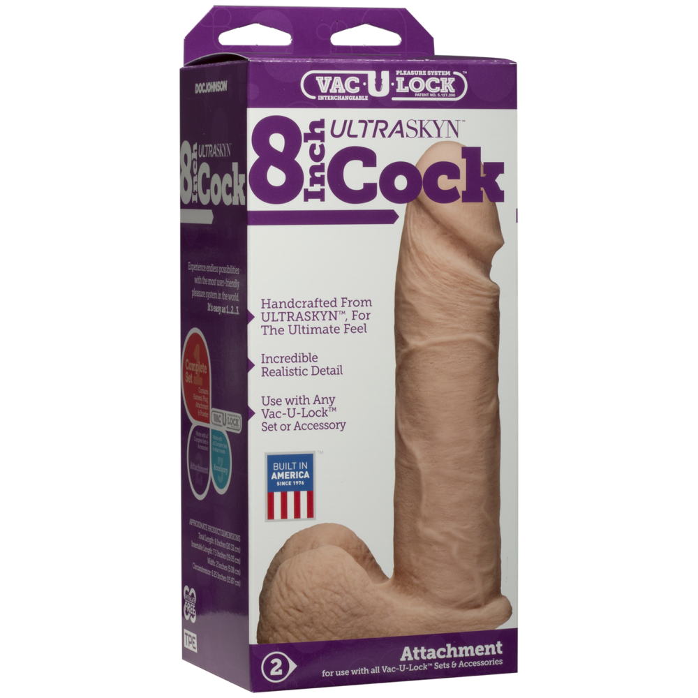 Фалоімітатор Doc Johnson Vac-U-Lock - 8 Inch ULTRASKYN Cock White (м'яте паковання!!!) Sex Aura Київ - фото 4