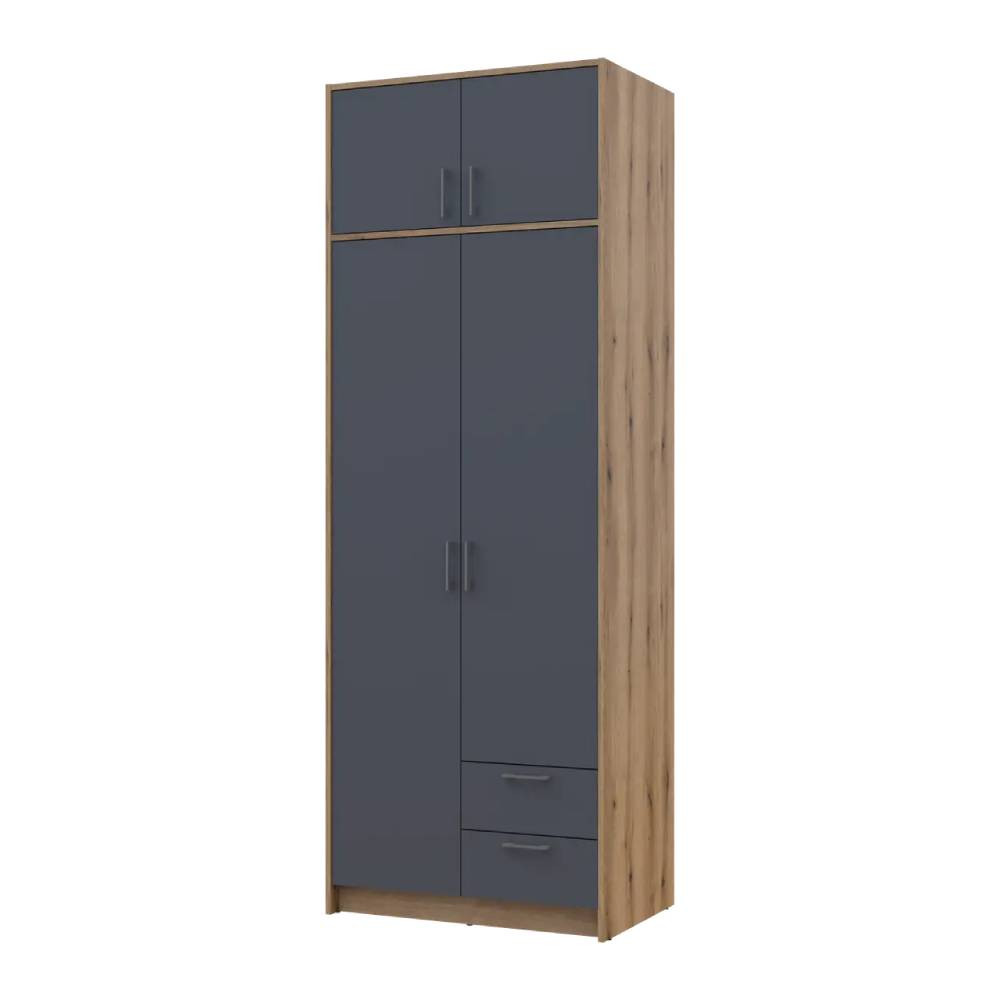 Шкаф для одежды Doros Ронди с антресолью Дуб Артизан/Графит 2ДСП 82х52х236 DRS-011663 (80737808) Львов - изображение 1