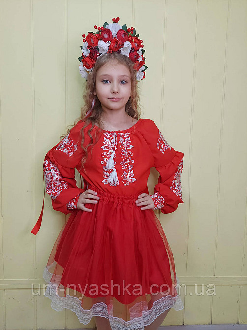 Дитяча вишиванка червона Троянда на червоному Кривий Ріг - фото 13