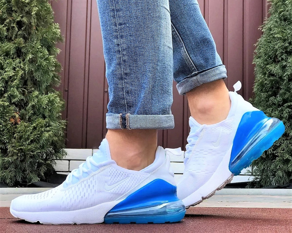 Кроссовки Nike 270 Женские Белые с Амортизацией Синие Голубые Найк (размеры: 36,37,38,39) Днепр - изображение 2