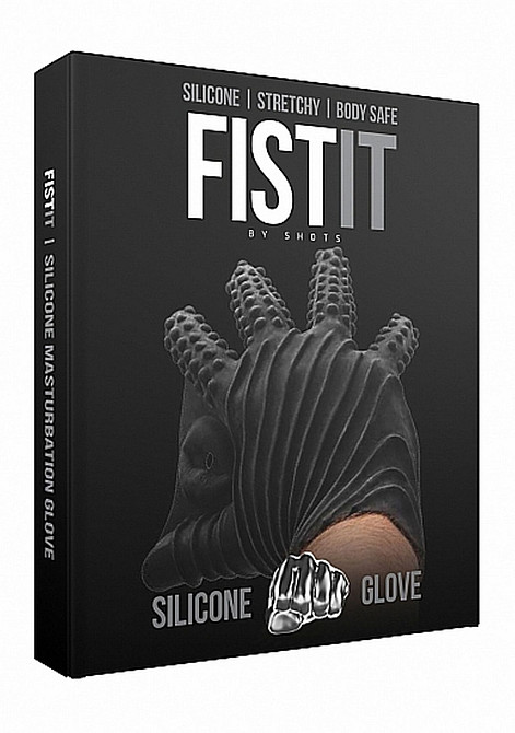 Силіконова рукавичка для стимуляції Masturbation Glove Fist It, чорна Sex Aura Київ - фото 2