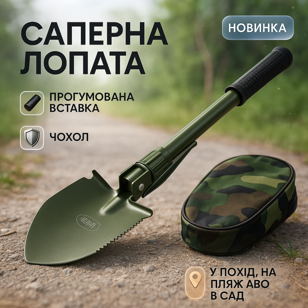 Лопата для пошуку Shovel Mini, Лопата військова для виживання туристична універсальна LR-40 Львів - фото 10