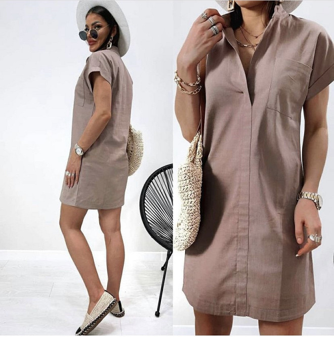 Жіноча лляна сукня літня "Avrora" оптом та по дропшипінгу | Норма Капучіно, 46-48 Київ - фото 3