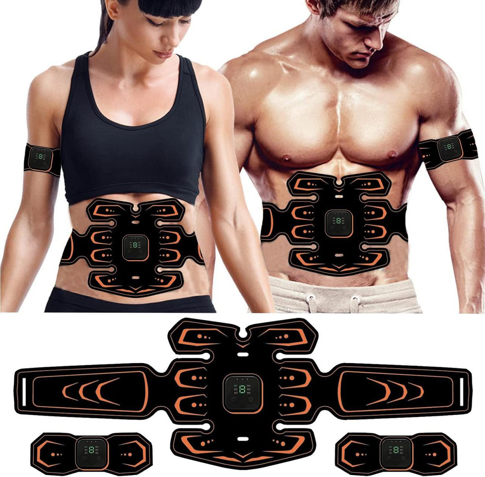 Електростимулятор EMS Abdominal Belt Чорний масажер-пояс для живота/рук/ніг/сідниць 6 режимів 9 рівнів USB Київ - фото 1