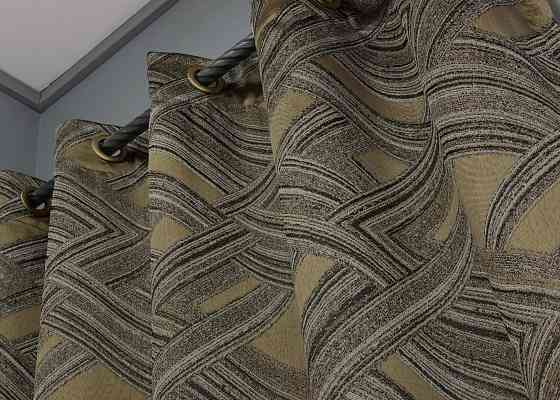 Комплект штор на люверсах VR-Textil Жаккард Mystery № 1622ш Капучино с золотистым 1622ш 150х280 см 2 шт (37-0203) Киев