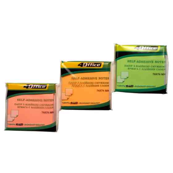 Папір для нотаток з клейким шаром 76*76мм 
