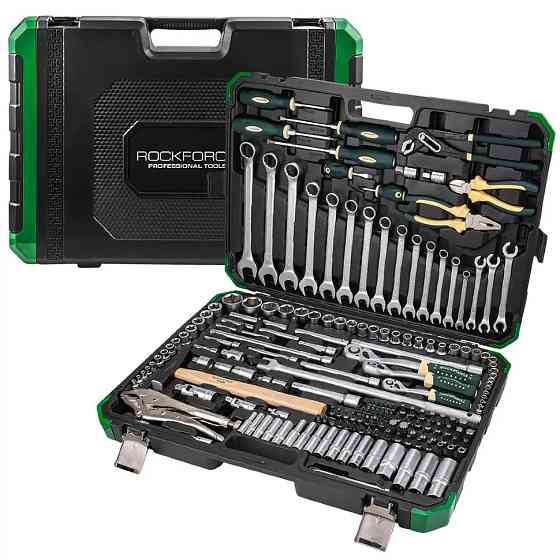 Набір інструментів 180+2пр. 1/4", 3/8", 1/2" (6гр., 12гр.) Rockforce RF-41802+2 Одеса