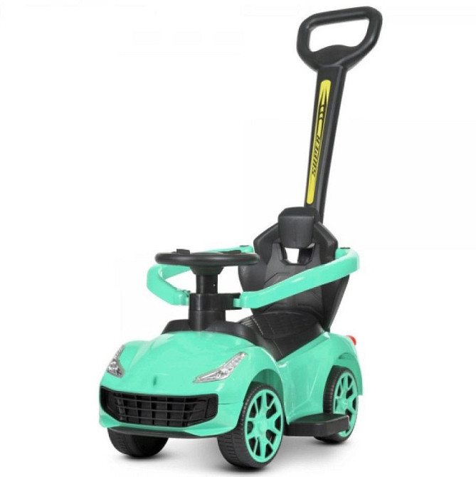 Детская машинка каталка толокар с ручкой SPOKO SP-608 для детей Зеленый Киев - изображение 1