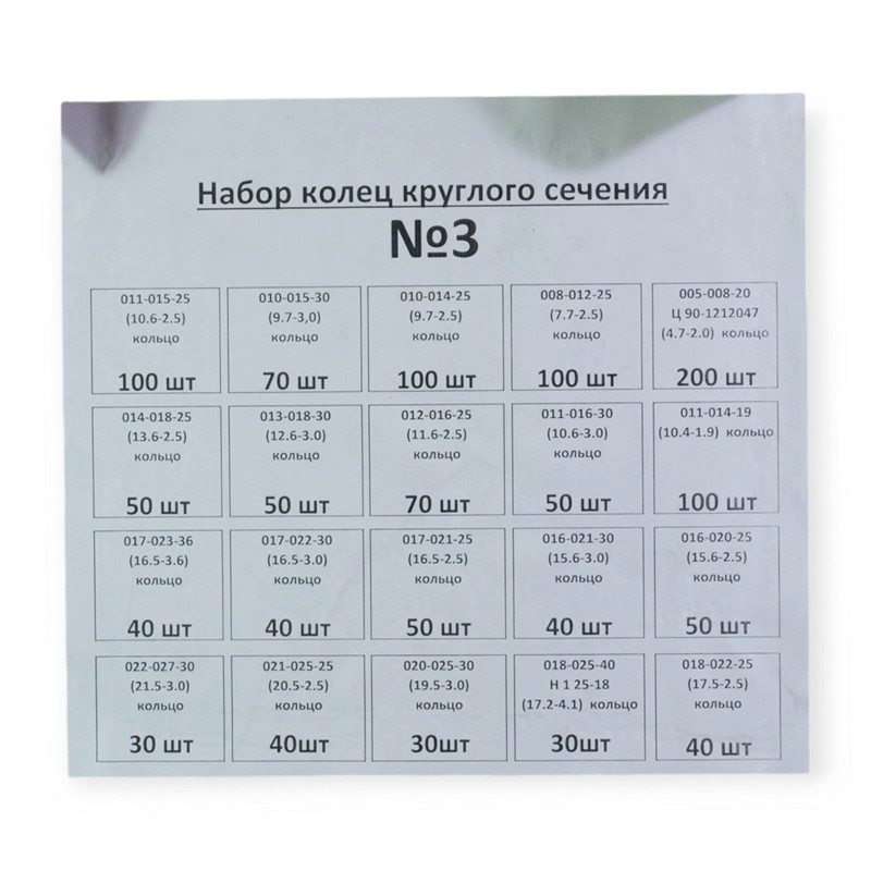 Набір ущільнювальних кілець №3 1280 шт рось гума Мукачево - фото 1