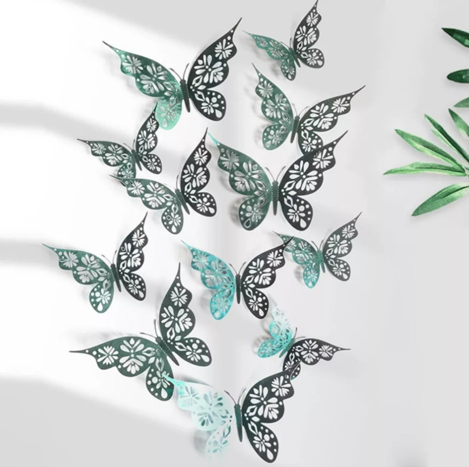 Метелики декор на стіну 12 штук зелений Київ - фото 1