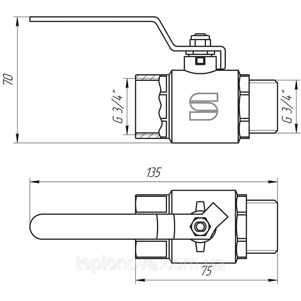 Кран кульовий прямий SELBA 3/4" НВ КР SL1505 Чернівці - фото 5