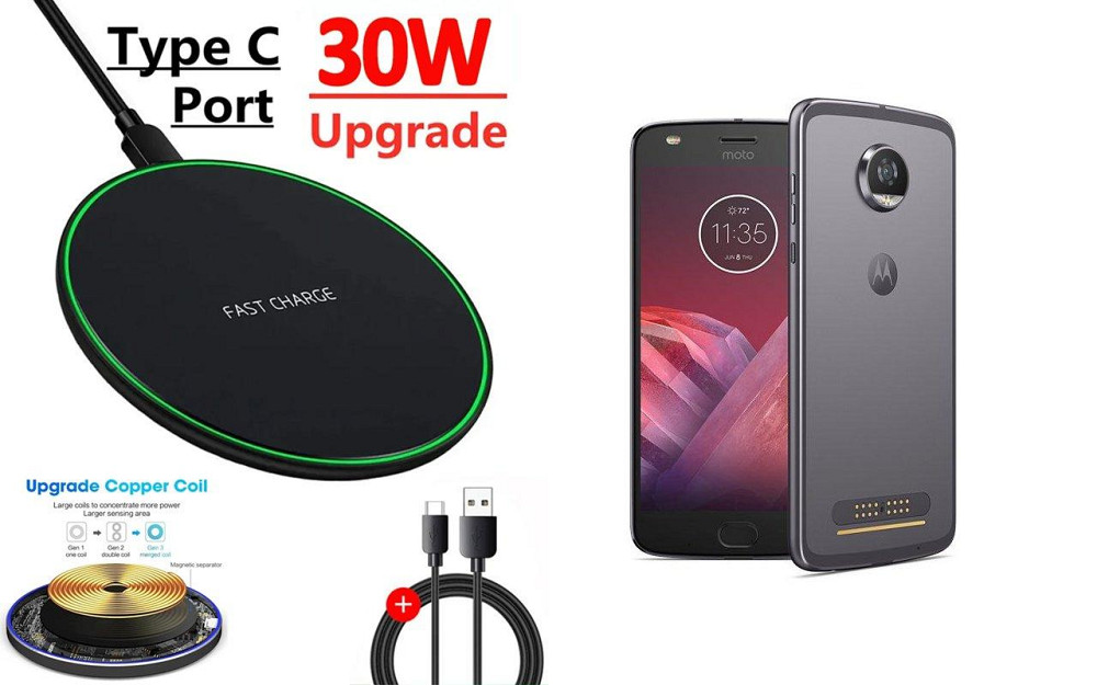 Бездротовий зарядний пристрій Copper до 30W для LG V60 ThinQ, USB-C, LED Київ - фото 1