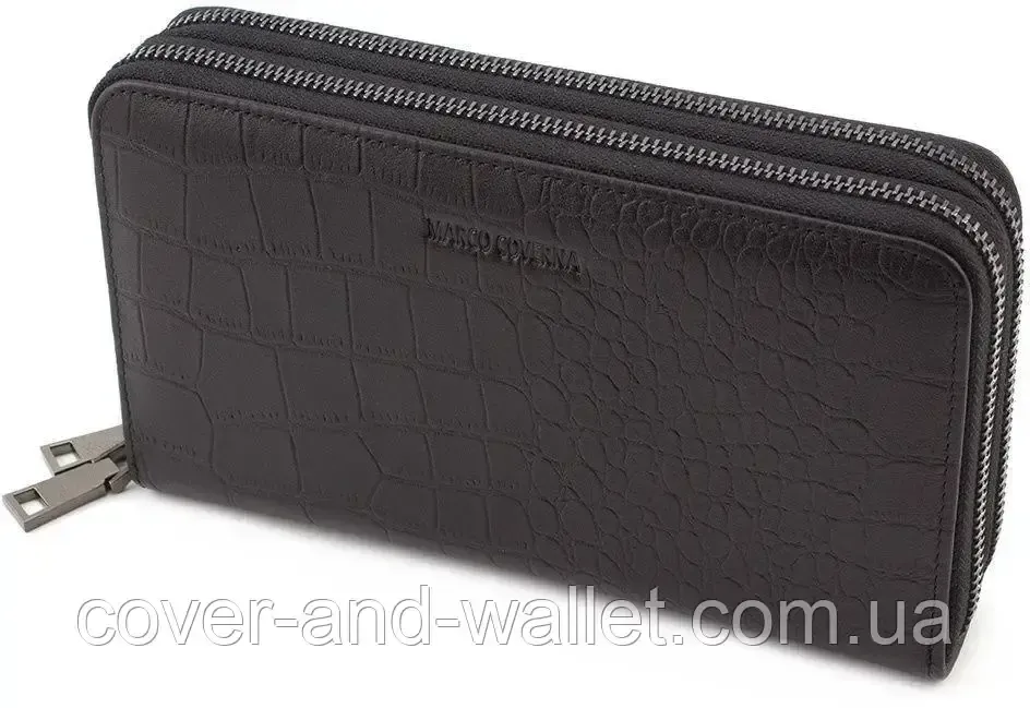 Элитный мужской кошелек клатч на две молнии под крокодила Marco Coverna 5902B (JP) Киев - изображение 1