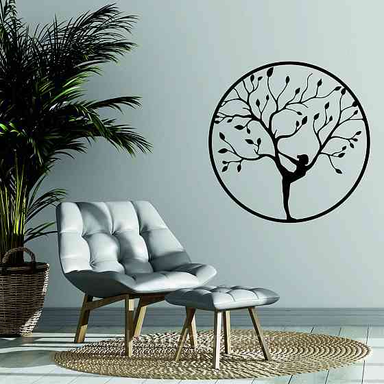 Декоративне настінне 3D Панно «ЙОГА» Декор на стіну з об'ємом 70*70 см, Чорний Київ