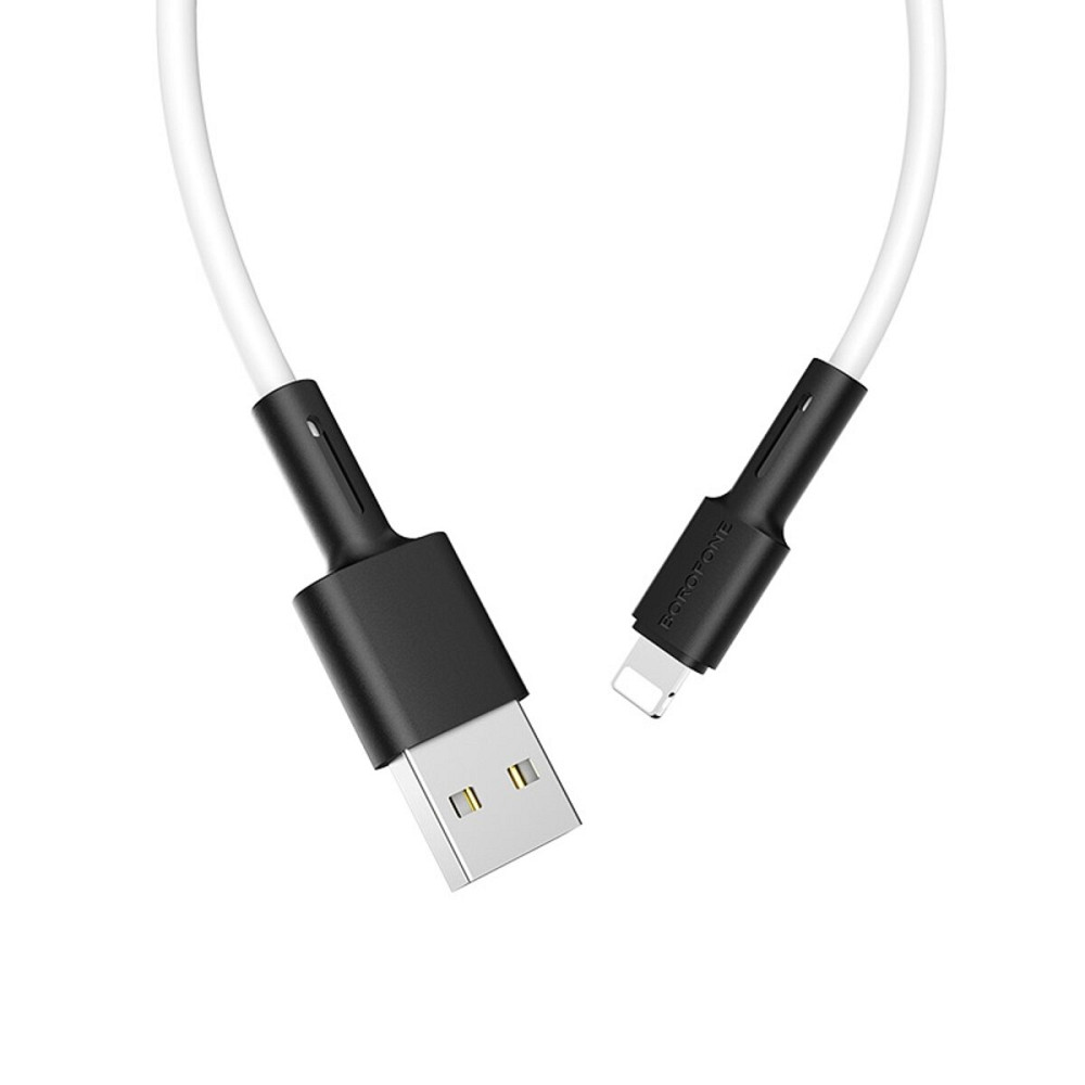 Кабель BOROFONE BX31 USB to iP 2.4A, 1m, silicone, TPE connectors, White Київ - фото 2