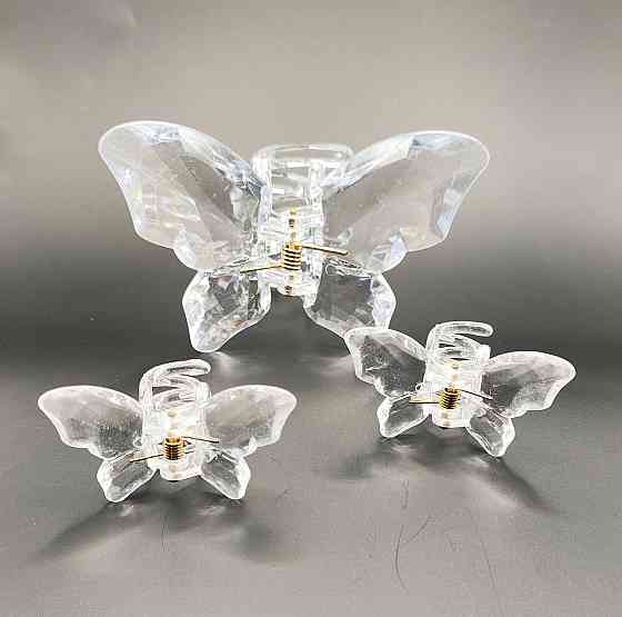 Комплект шпильок "Метелики" 3 шт. прозорі Сміла