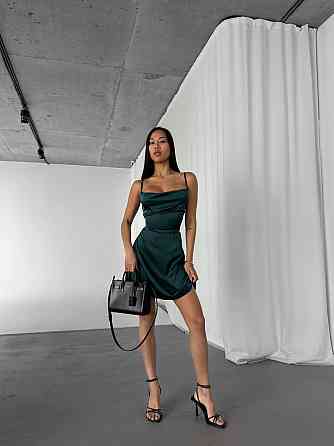 Жіноча романтична приваблива мініплаття із шовку смагдовий, 42/44 Одеса