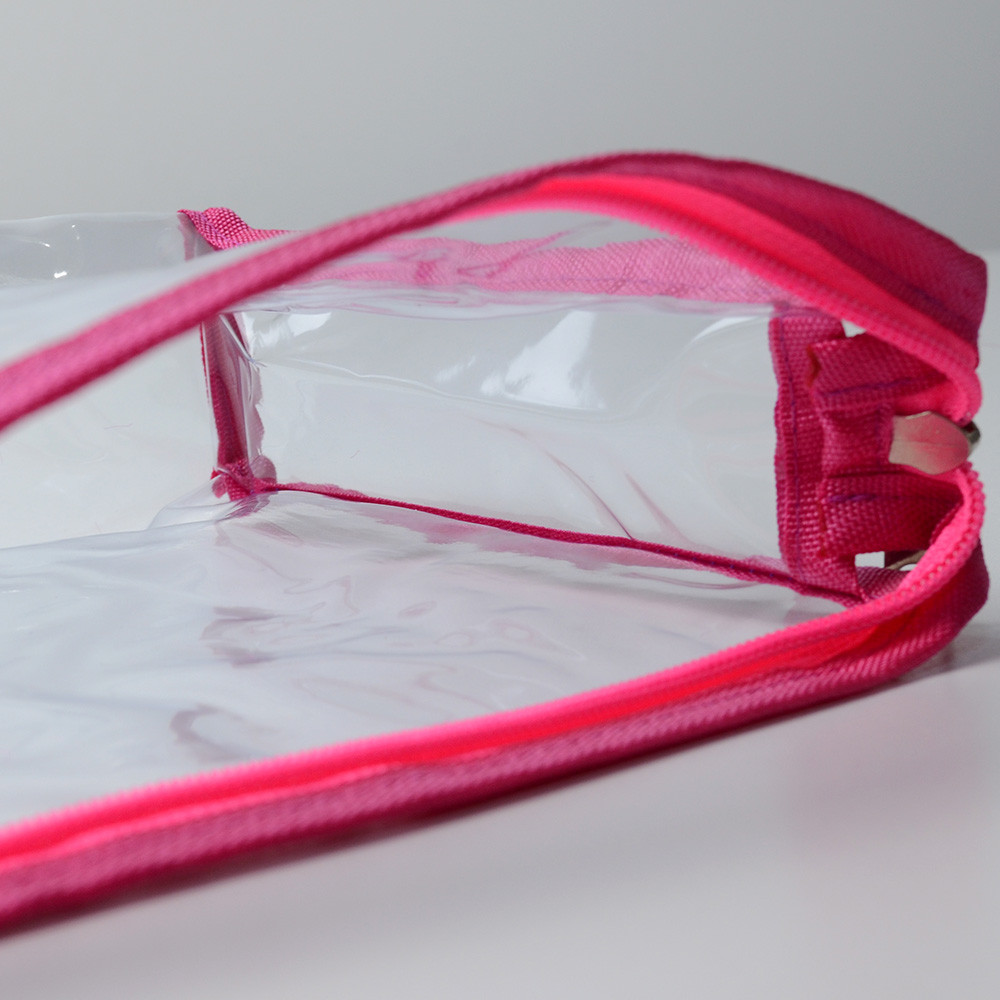 Прозрачная косметичка трапеция 28x20x5 см (Розовый) Сумы - изображение 2