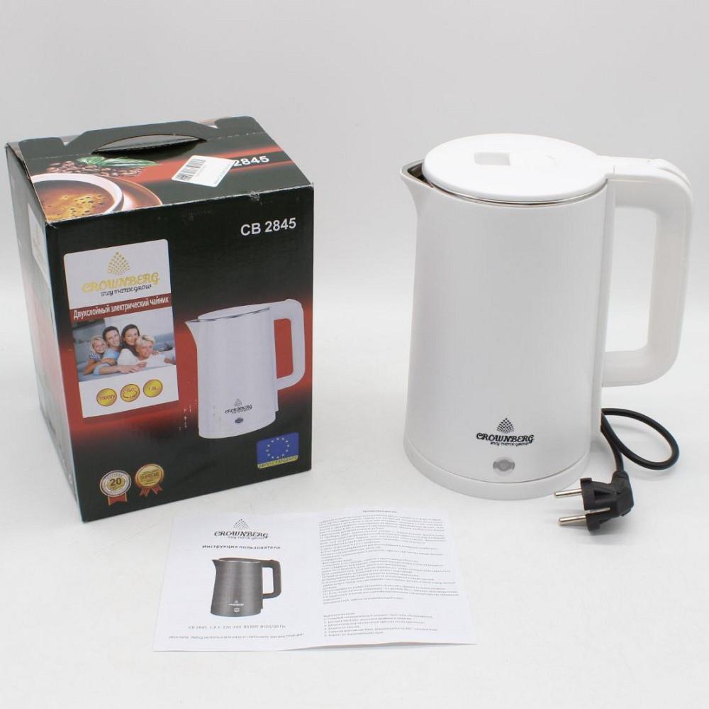 Електрочайник дисковий 1,8л,1800Вт,від мережі,CB 2845,Білий SBR Київ - фото 10