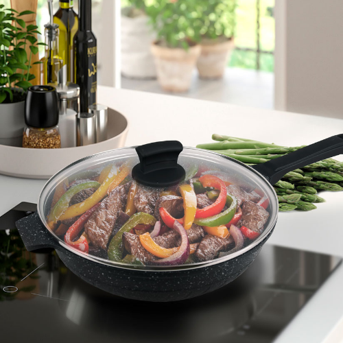 Сковорідка-сотейник 28см індукційне дно а/п Granite MR-1226-28 Maestro Житомир - фото 7