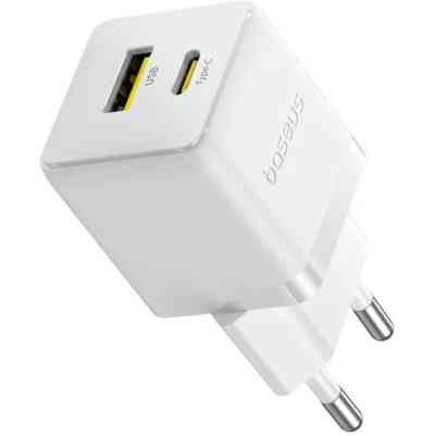 Зарядний пристрій Baseus 1xUSB-C 30W + 1xUSB white (P1011160A213-00) Вінниця