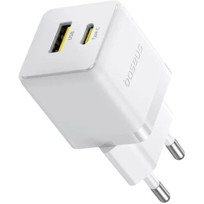 Зарядное устройство Baseus 1xUSB-C 30W + 1xUSB white (P1011160A213-00) Винница - изображение 1