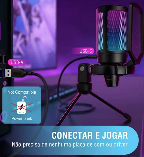 Игровой микрофон fifine A6‼️ black/white ‼️ Харьков - изображение 5