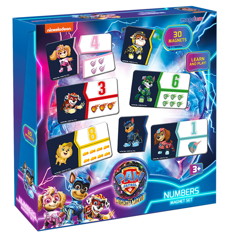 Набір магнітів Щенячий патруль Цифри та рахунок ML4034-22, 30 магнітів Вінниця - фото 1