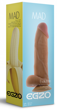 Фалоімітатор EGZO Ciberskin DS005 (20 см х 4,8 см) Sex Aura Київ