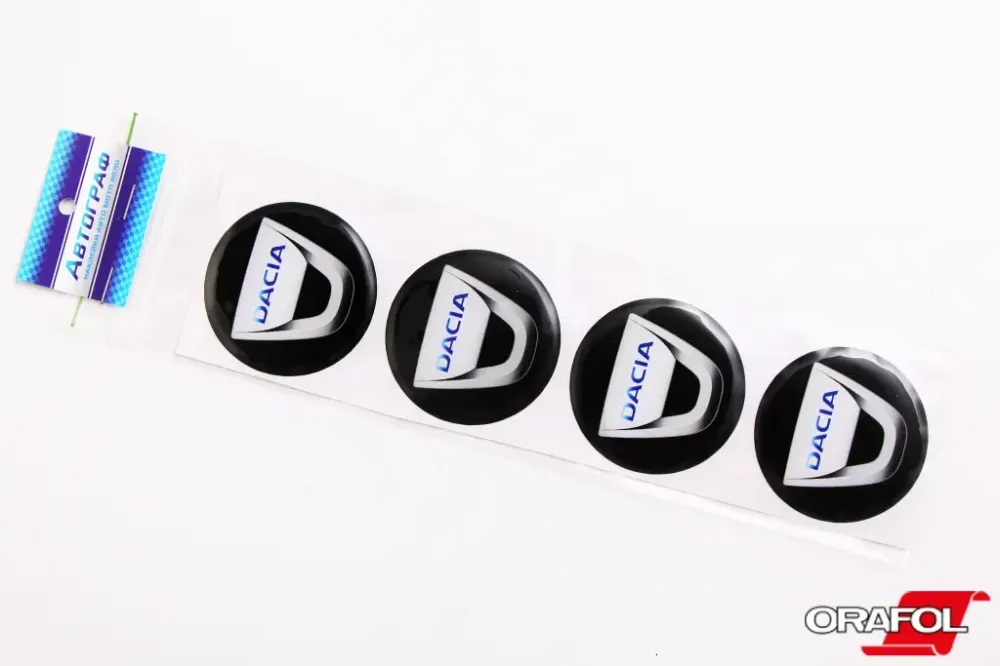 Наклейка на колпак 55мм силикон Dacia Автограф (4 шт.) Винница - изображение 1
